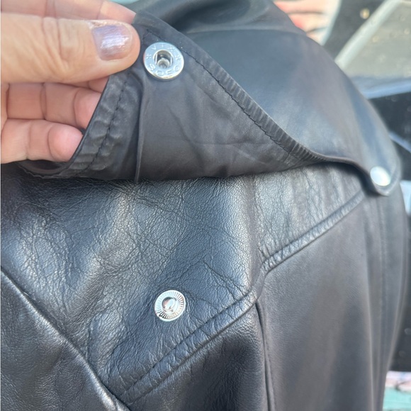 Vintage 1980’s Black & Burgundy Leather Trench Duster Men’s Coat with Hood XL - Picture 8 of 10